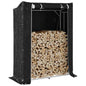 Rack de lenha com tampa de chuva 150x60x200 cm aço galvanizado