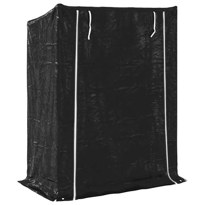 Rack de lenha com tampa de chuva 150x80x200 cm aço galvanizado