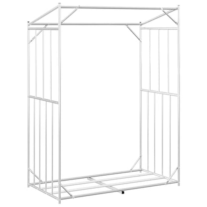 Rack de lenha com tampa de chuva 150x80x200 cm aço galvanizado