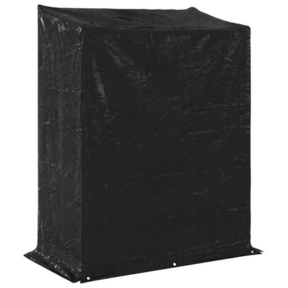 Rack de lenha com tampa de chuva 150x80x200 cm aço galvanizado