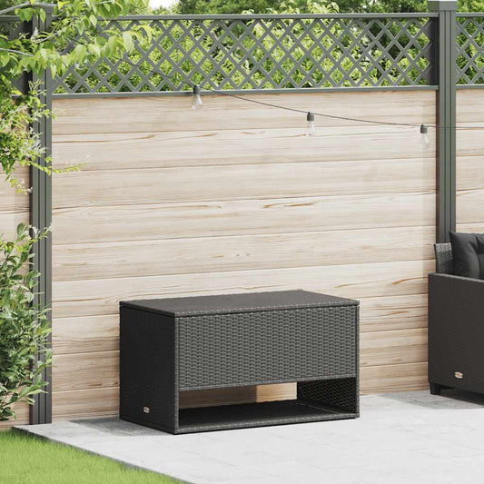 Caixa para almofadões de exterior 100x55x55,5 cm vime PE preto