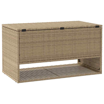 Caixa para almofadões de exterior 100x55x55,5 cm vime PE bege