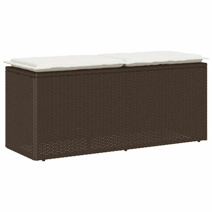 Banco de jardim com almofadão 110x40x44 cm vime PE castanha