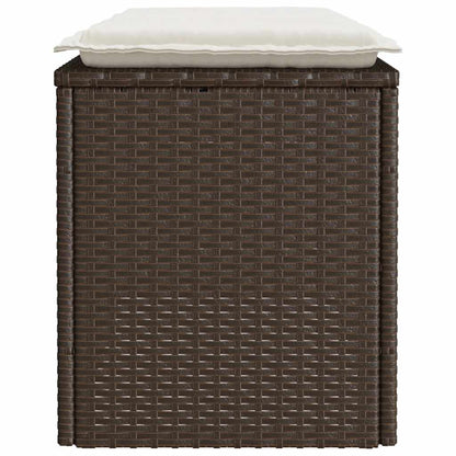 Banco de jardim com almofadão 110x40x44 cm vime PE castanha