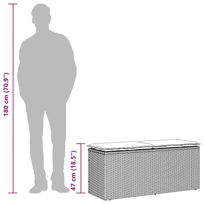 Banco de jardim com almofadão 110x40x44 cm vime PE castanha