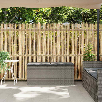 Banco de jardim com almofadão 110x40x44 cm vime PE cinzento