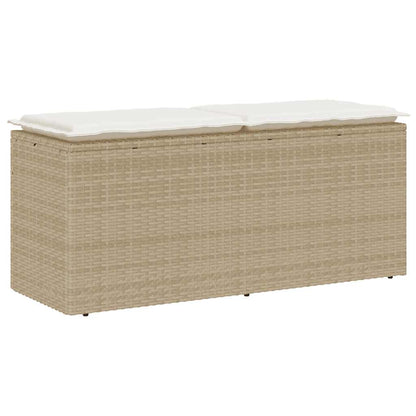 Banco de jardim com almofadão 110x40x44 cm vime PE bege