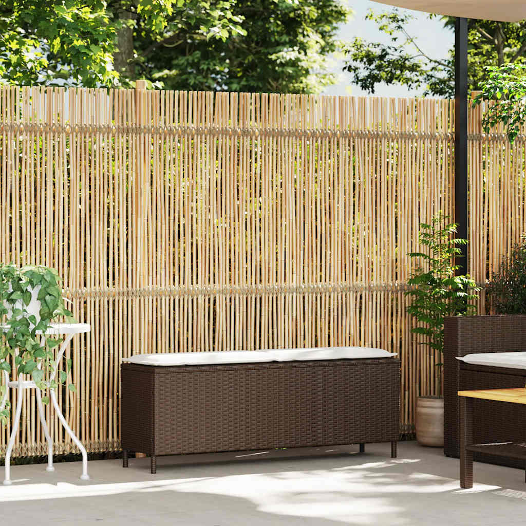 Banco de jardim com almofadão 110x30x40,5 cm vime PE castanho