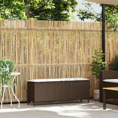 Banco de jardim com almofadão 110x30x40,5 cm vime PE castanho