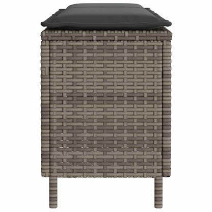Banco de jardim com almofadão 110x30x40,5 cm vime PE cinzento