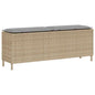 Banco de jardim com almofadão 110x30x40,5 cm vime PE bege