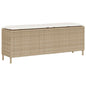 Banco de jardim com almofadão 110x30x40,5 cm vime PE bege