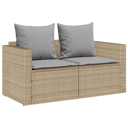 5 pcs conjunto sofás de jardim c/ almofadões empilhável vime PE