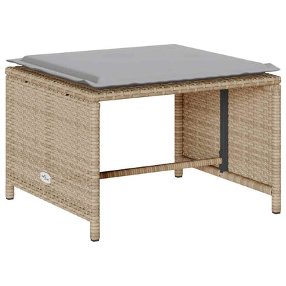 5 pcs conjunto sofás de jardim c/ almofadões empilhável vime PE