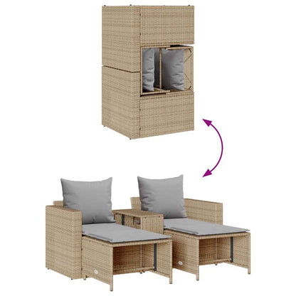 5 pcs conjunto sofás de jardim c/ almofadões empilhável vime PE
