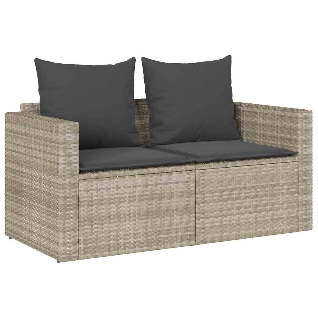 5 pcs conjunto sofás de jardim c/ almofadões empilhável vime PE