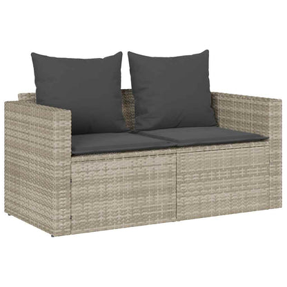 5 pcs conjunto sofás de jardim c/ almofadões empilhável vime PE