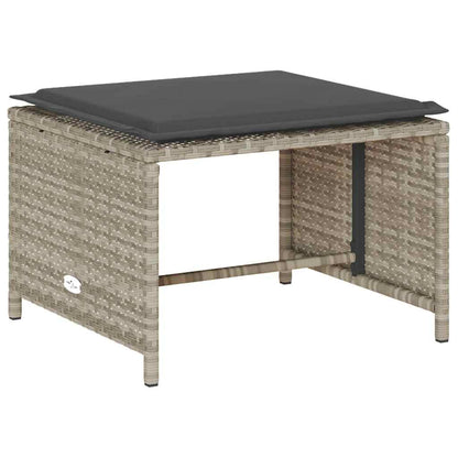 5 pcs conjunto sofás de jardim c/ almofadões empilhável vime PE