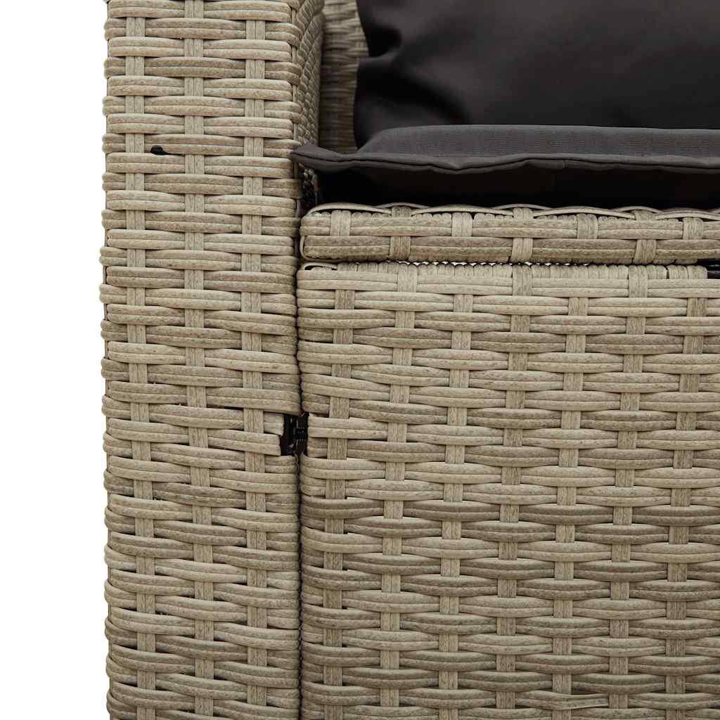 5 pcs conjunto sofás de jardim c/ almofadões empilhável vime PE