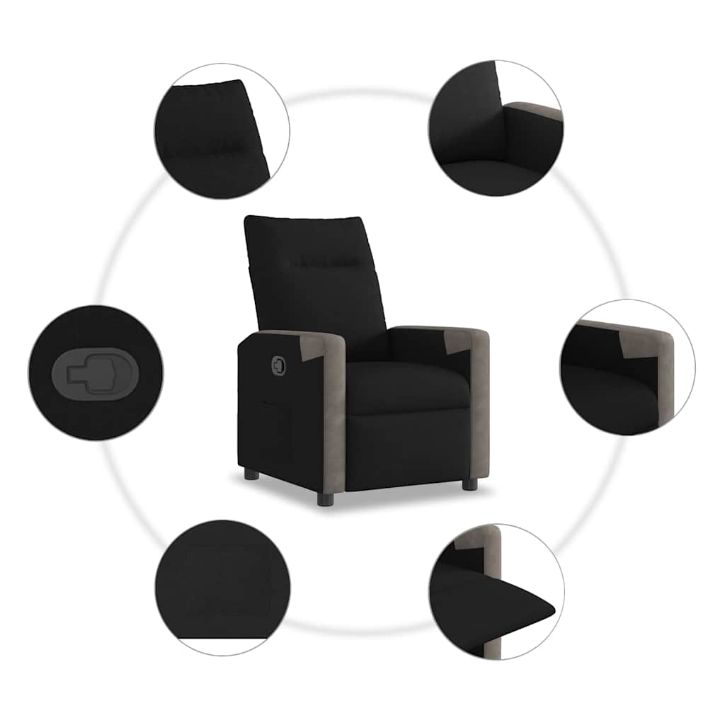 Poltrona reclinável tecido preto