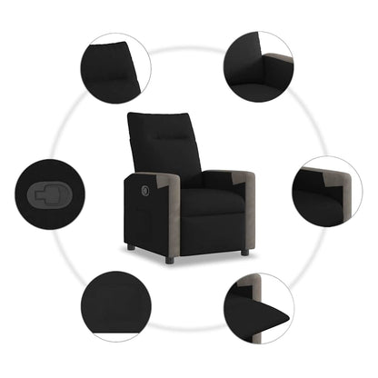 Poltrona reclinável tecido preto