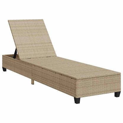 Espreguiçadeira com almofadões 55x200x25,5cm vime PE bege
