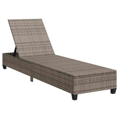 Espreguiçadeira com almofadões 55x200x25,5cm vime PE cinzento