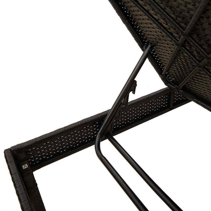 Espreguiçadeira com almofadão 55x200x44 cm vime PE preto