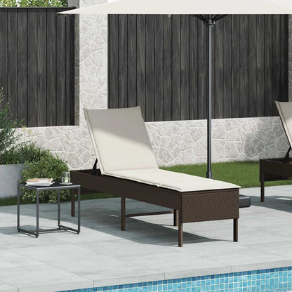 Espreguiçadeira com almofadão 55x200x44cm vime PE castanho