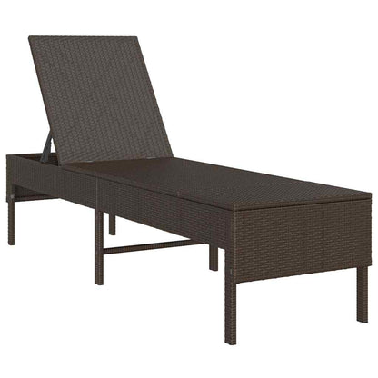 Espreguiçadeira com almofadão 55x200x44cm vime PE castanho