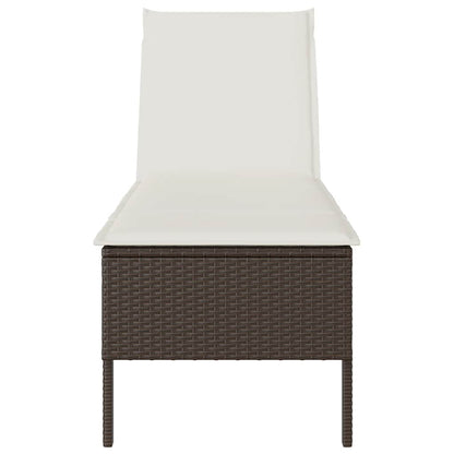 Espreguiçadeira com almofadão 55x200x44cm vime PE castanho