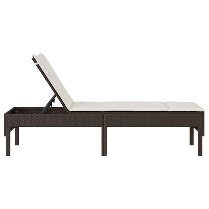 Espreguiçadeira com almofadão 55x200x44cm vime PE castanho