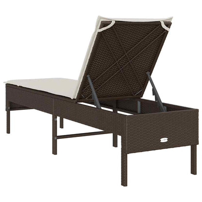 Espreguiçadeira com almofadão 55x200x44cm vime PE castanho