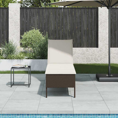 Espreguiçadeira com almofadão 55x200x44cm vime PE castanho