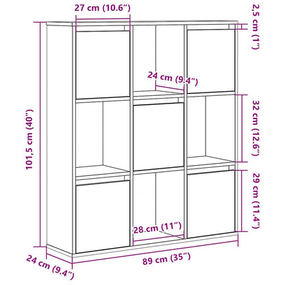 Estante 89x24x101,5 cm derivados de madeira cinzento cimento