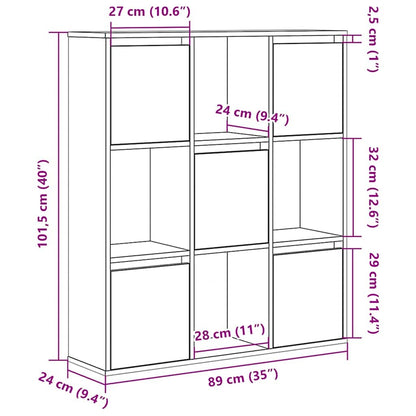 Estante 89x24x101,5 cm derivados de madeira cinzento sonoma