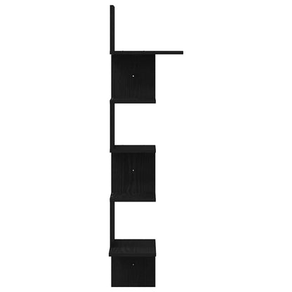 Estante de canto p/ parede 32x32x127,5 cm contraplacado preto