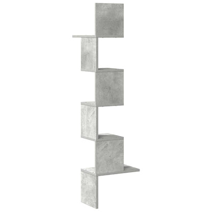 Estante canto p/ parede 32x32x127,5 cm contrap. cinza-cimento