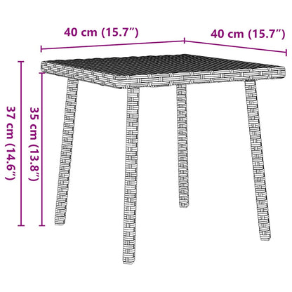 Mesa de centro de jardim retangular 40x40x37cm vime PE