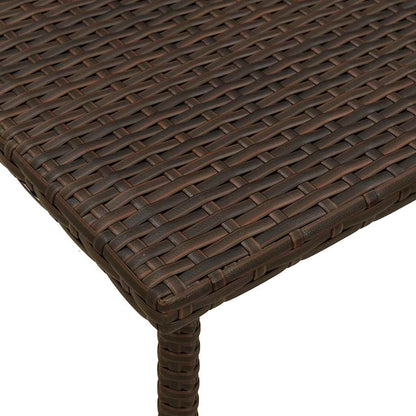 Mesa de centro de jardim retangular 60x40x37cm vime PE castanho