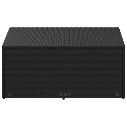 Caixa de armazenamento para jardim preta 110x50x58 cm vime sintético