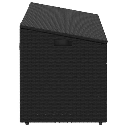 Caixa de armazenamento para jardim preta 110x50x58 cm vime sintético