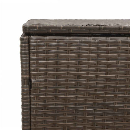 Caixa de arrumação para jardim 110x50x58 cm vime PE castanho
