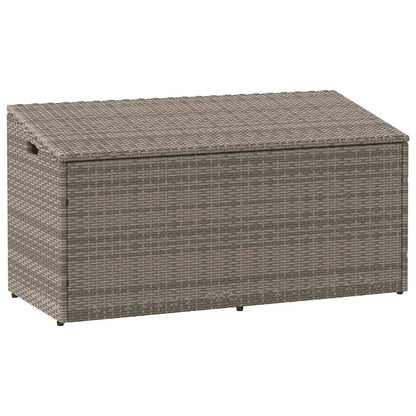 Caixa de armazenamento para jardim cinza 110x50x58 cm vime sintético