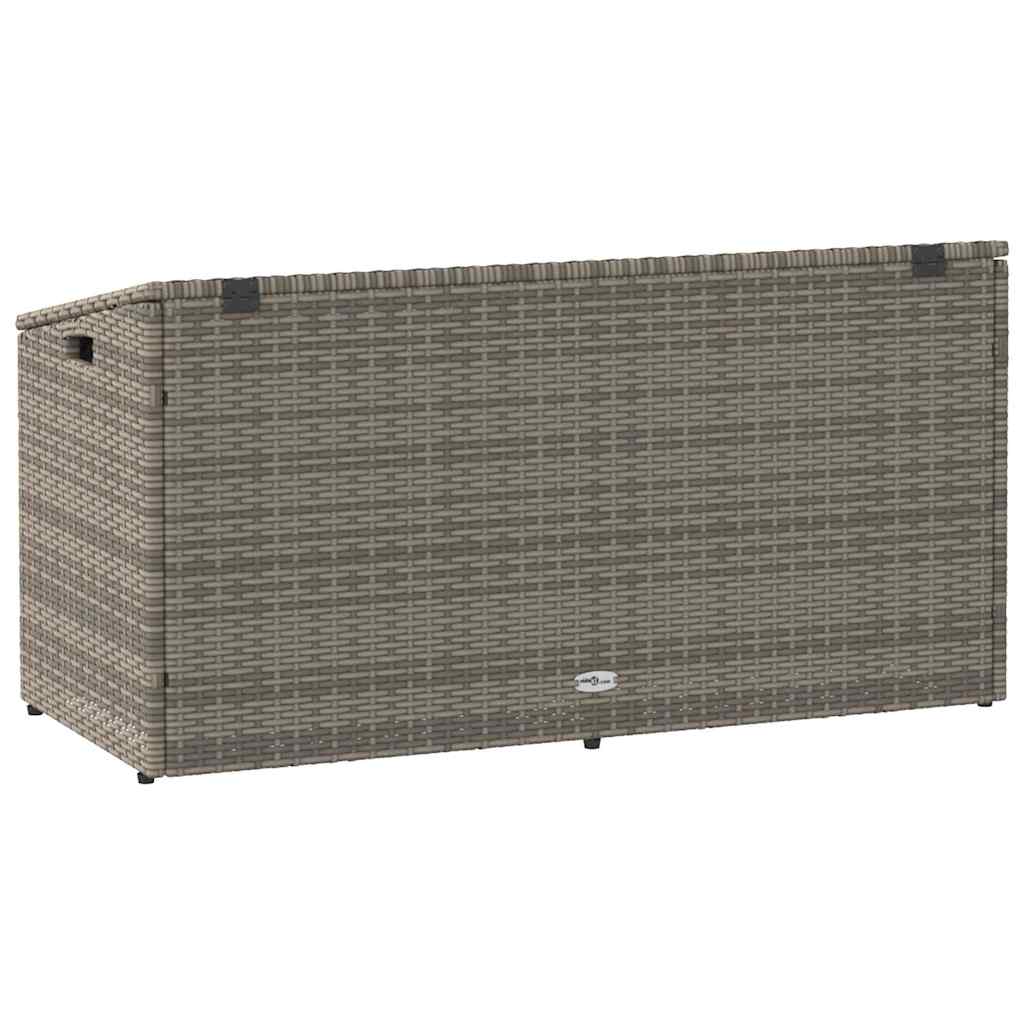 Caixa de armazenamento para jardim cinza 110x50x58 cm vime sintético