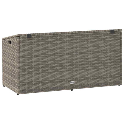 Caixa de armazenamento para jardim cinza 110x50x58 cm vime sintético