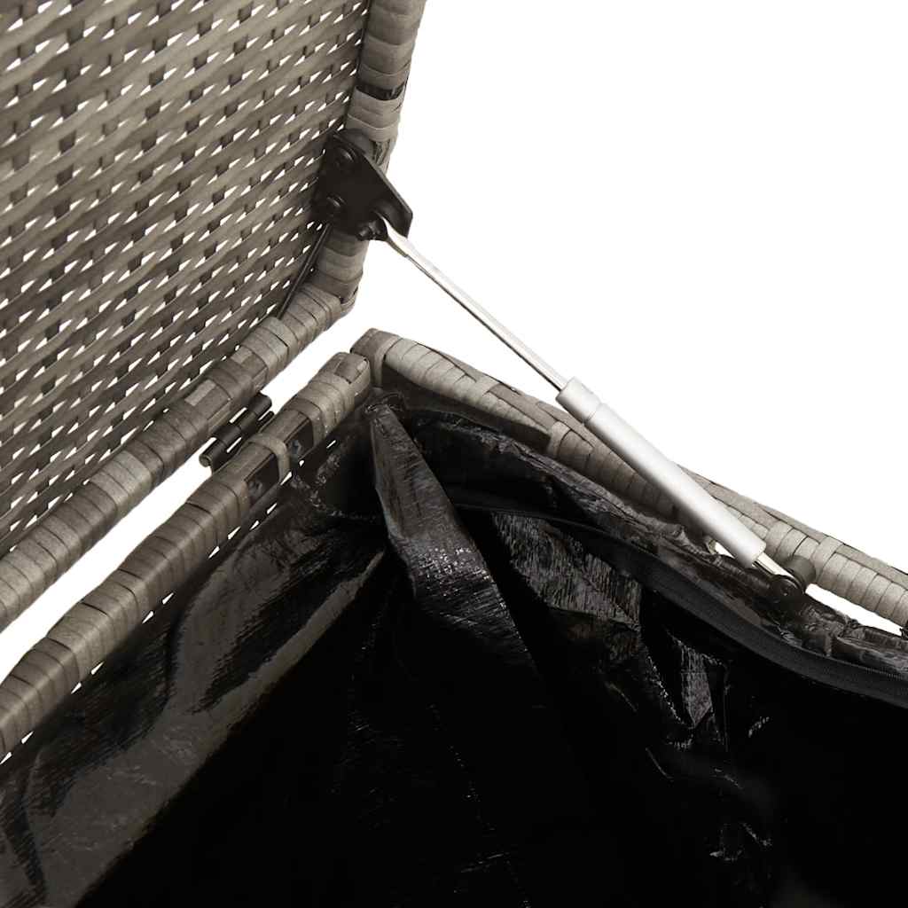 Caixa de armazenamento para jardim cinza 110x50x58 cm vime sintético