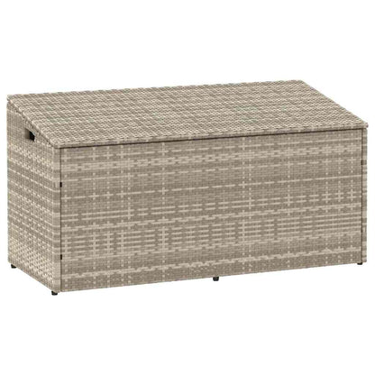 Caixa de arrumação p/ jardim 110x50x58 cm vime PE cinza-claro