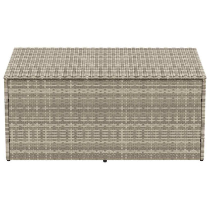 Caixa de arrumação p/ jardim 110x50x58 cm vime PE cinza-claro