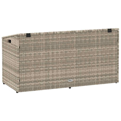 Caixa de arrumação p/ jardim 110x50x58 cm vime PE cinza-claro
